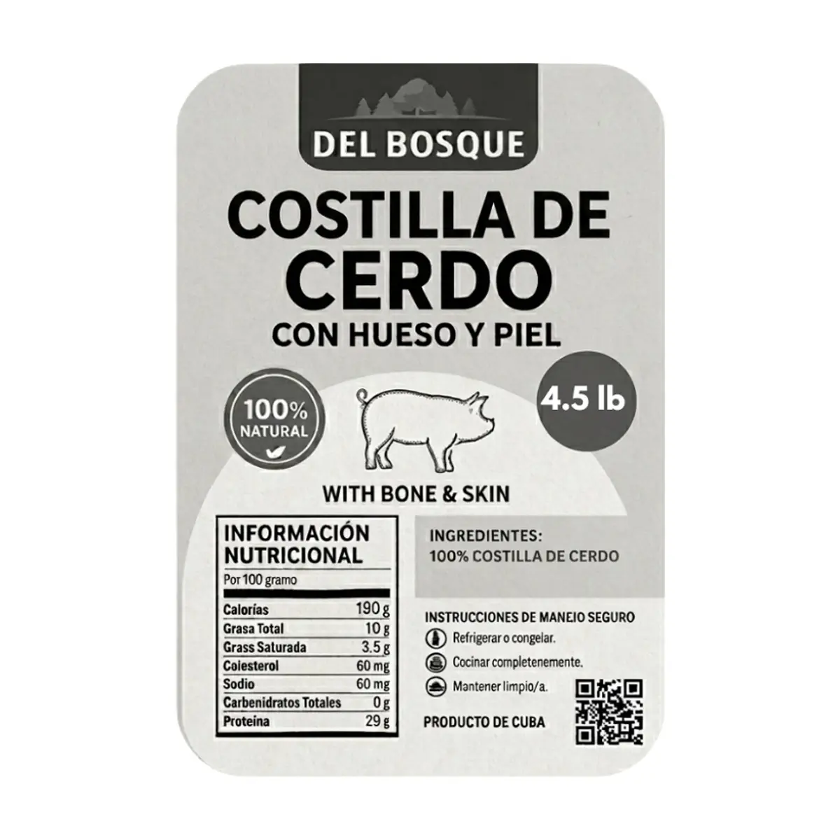 Costillas de cerdo con hueso y piel Del Bosque (2.04 kg / 4.5 lb) - Miniatura 3