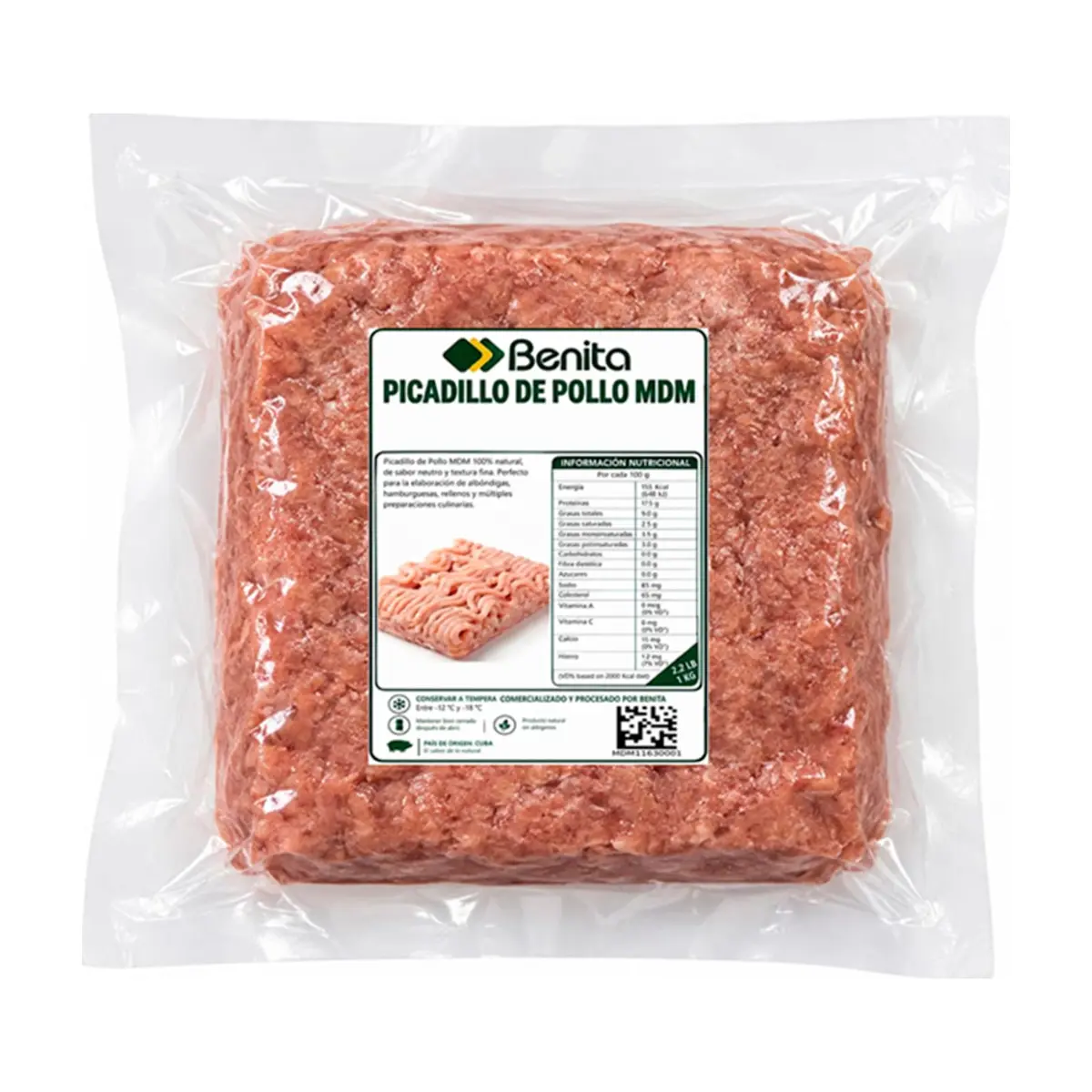 Carne de pollo mecánicamente separada MDM Benita (1 kg / 2.2 lb) - Thumbnail 2