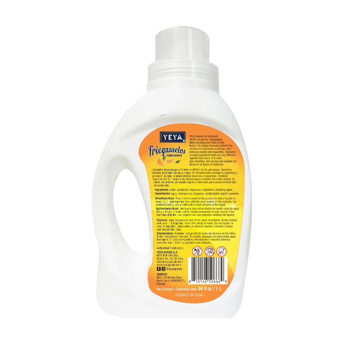 Friegasuelos con aroma a naranja YEYA (1 L / 34 oz) - Thumbnail 2