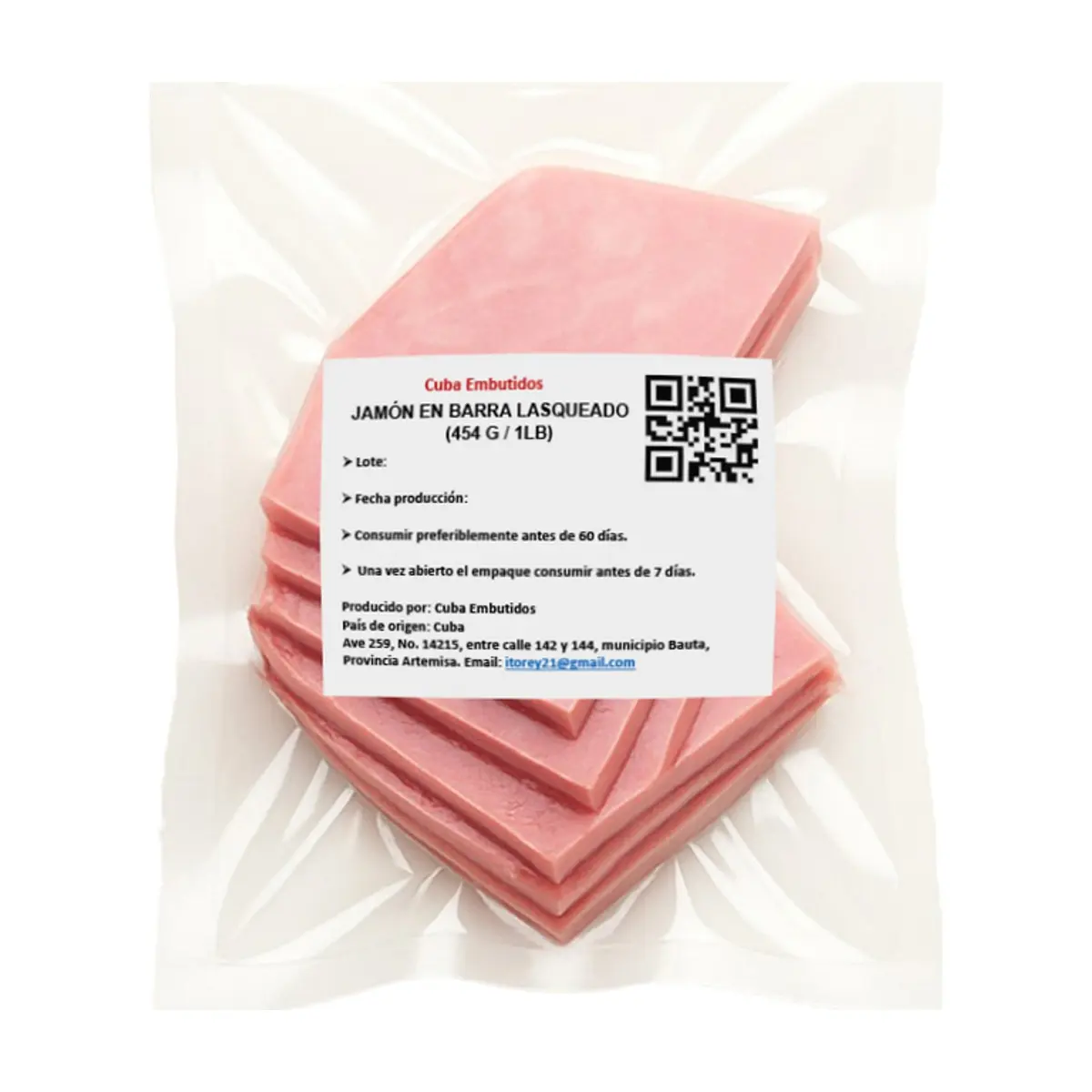 Jamón en barra lasqueado Cuba Embutidos (454 g / 1 lb) - Thumbnail 3