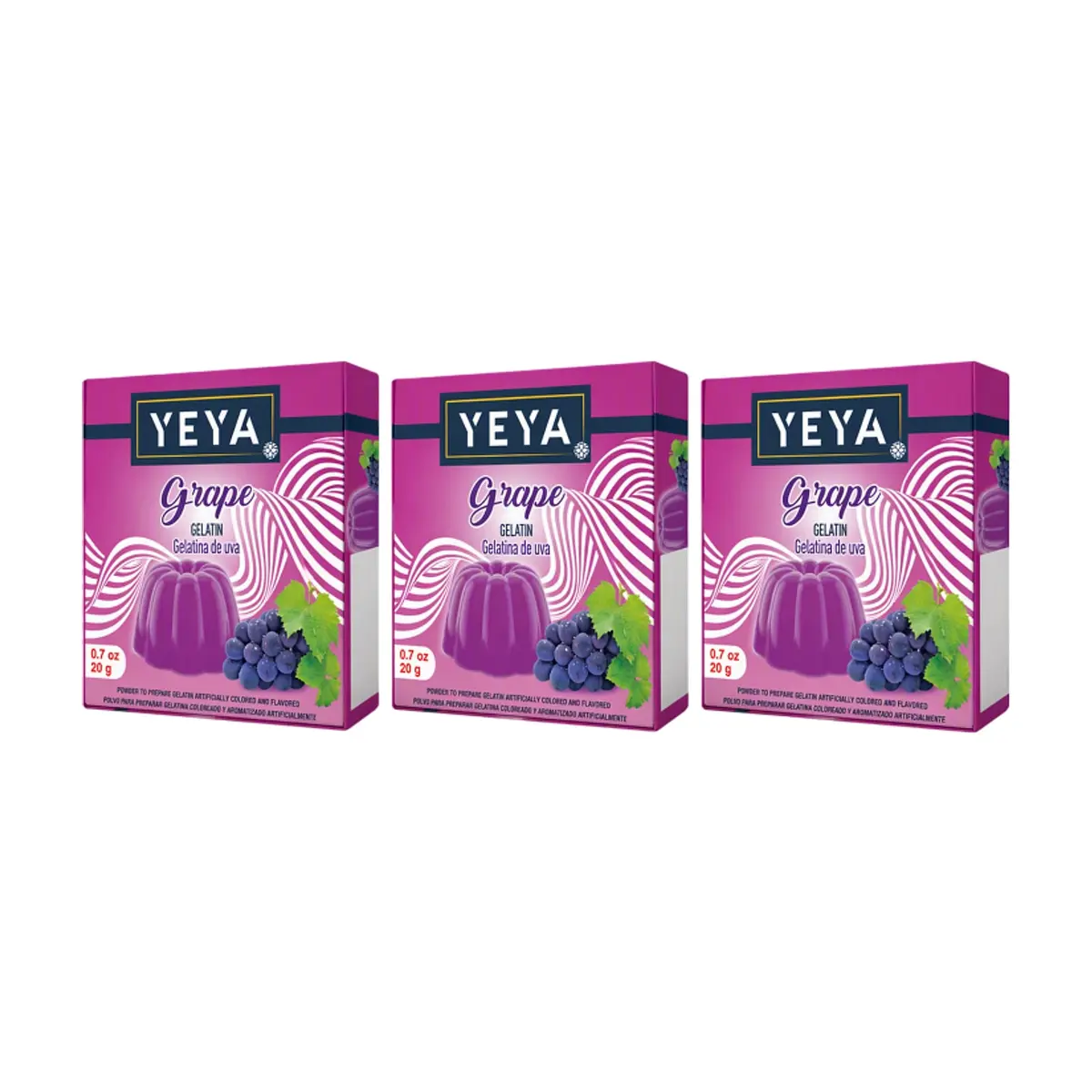 Gelatina sabor uva YEYA (3 x 20 g)