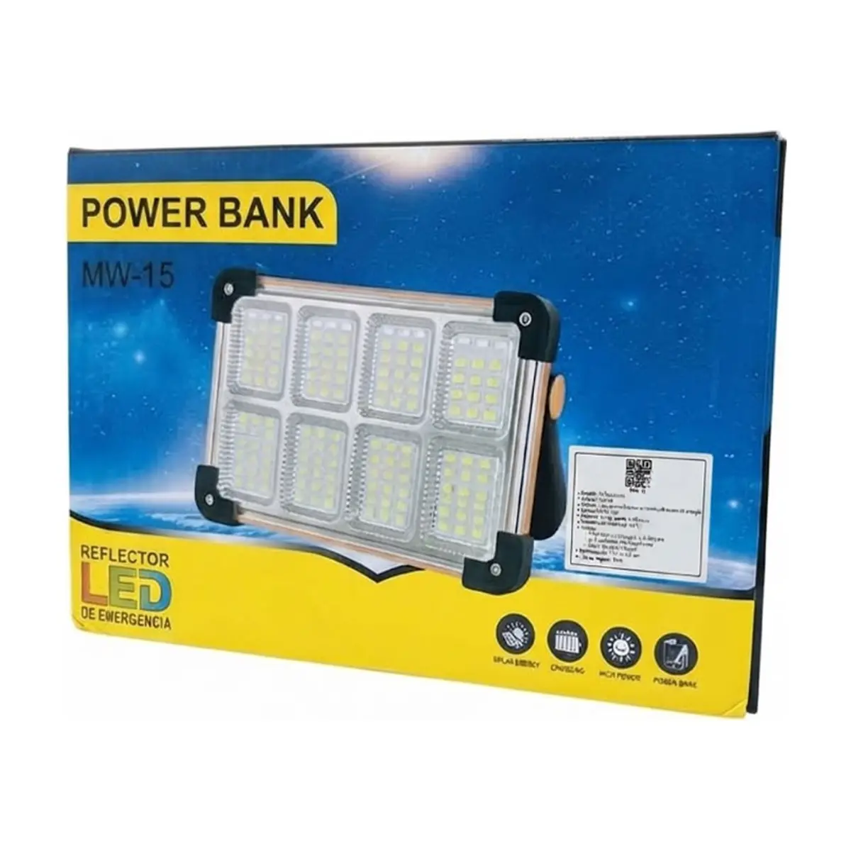 Lámpara de luz LED reflector de emergencia con función de banco de energía XL Soluciones MW-15 - Thumbnail 4