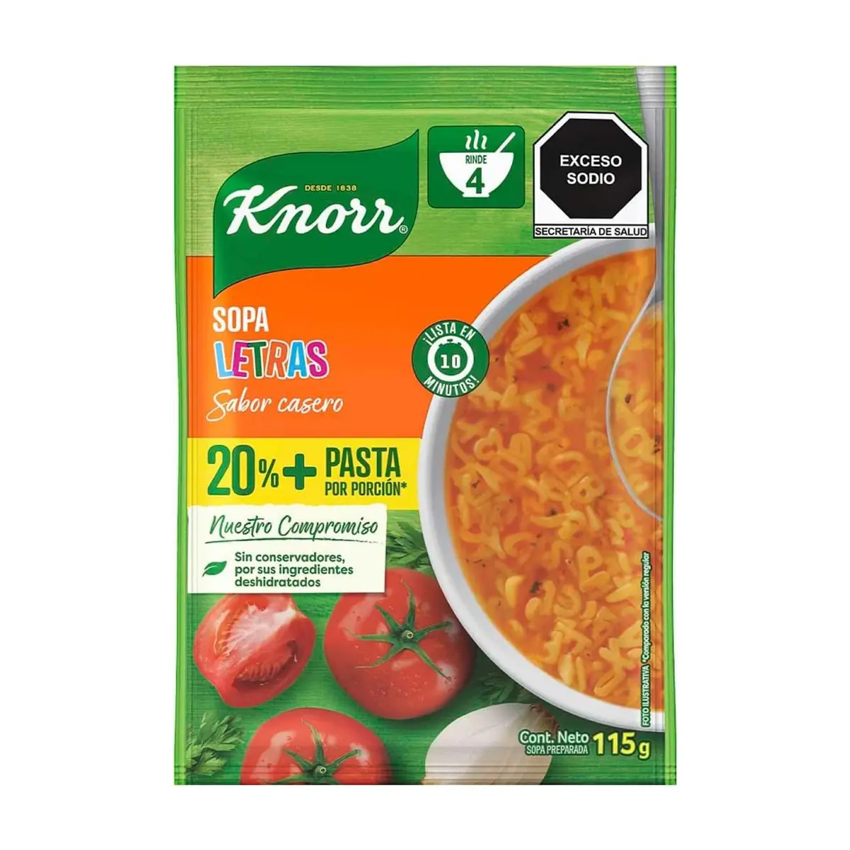 Sopa de letras Knorr (115 g / 4.06 oz) - Thumbnail 2