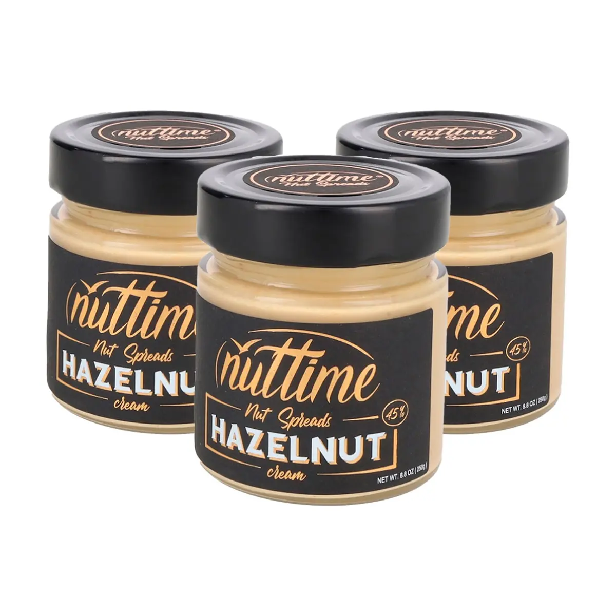 Crema de avellanas para untar Nuttime (3 x 250 g / 8.80 oz)