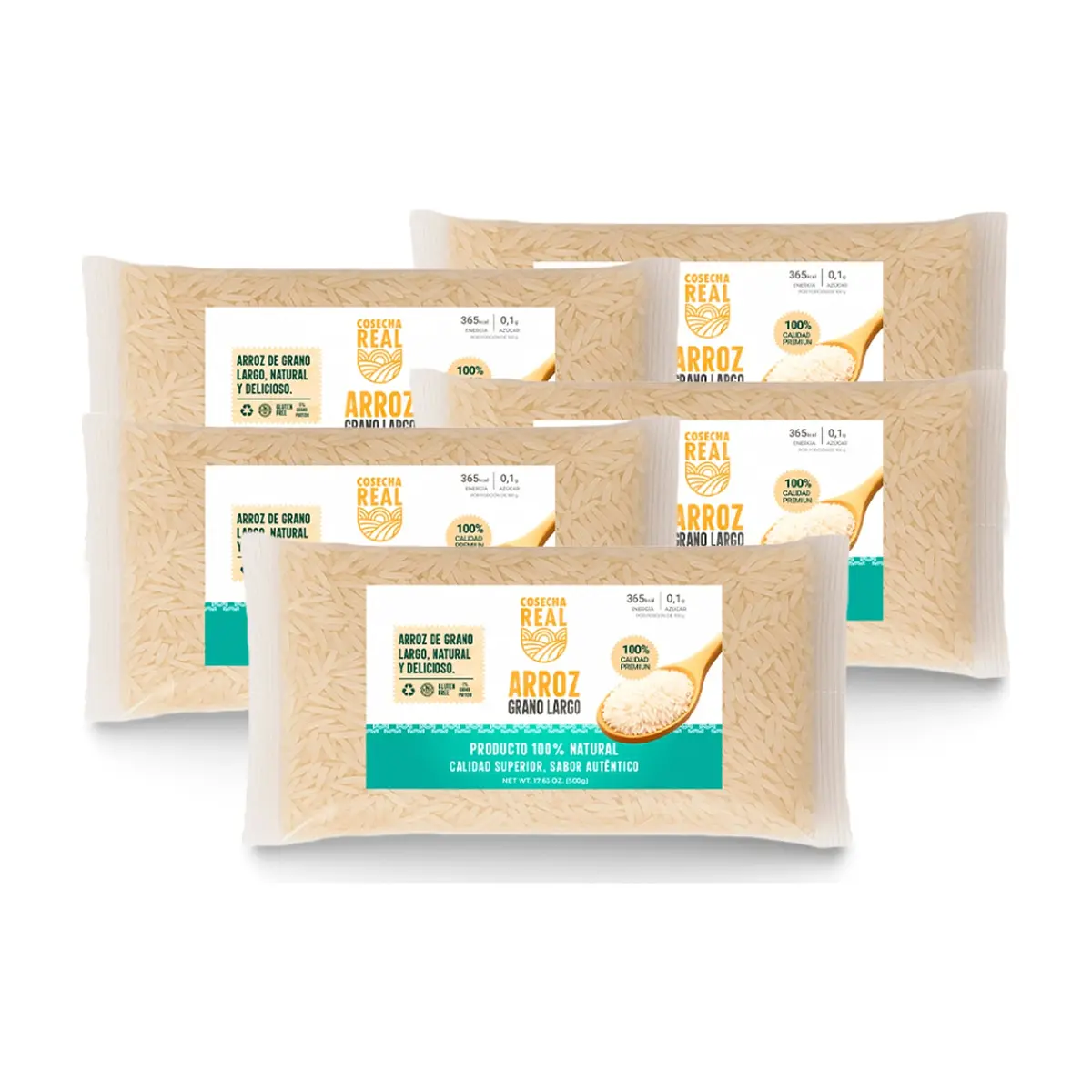 Arroz de grano largo Cosecha Real (5 x 500 g / 1.1 lb)