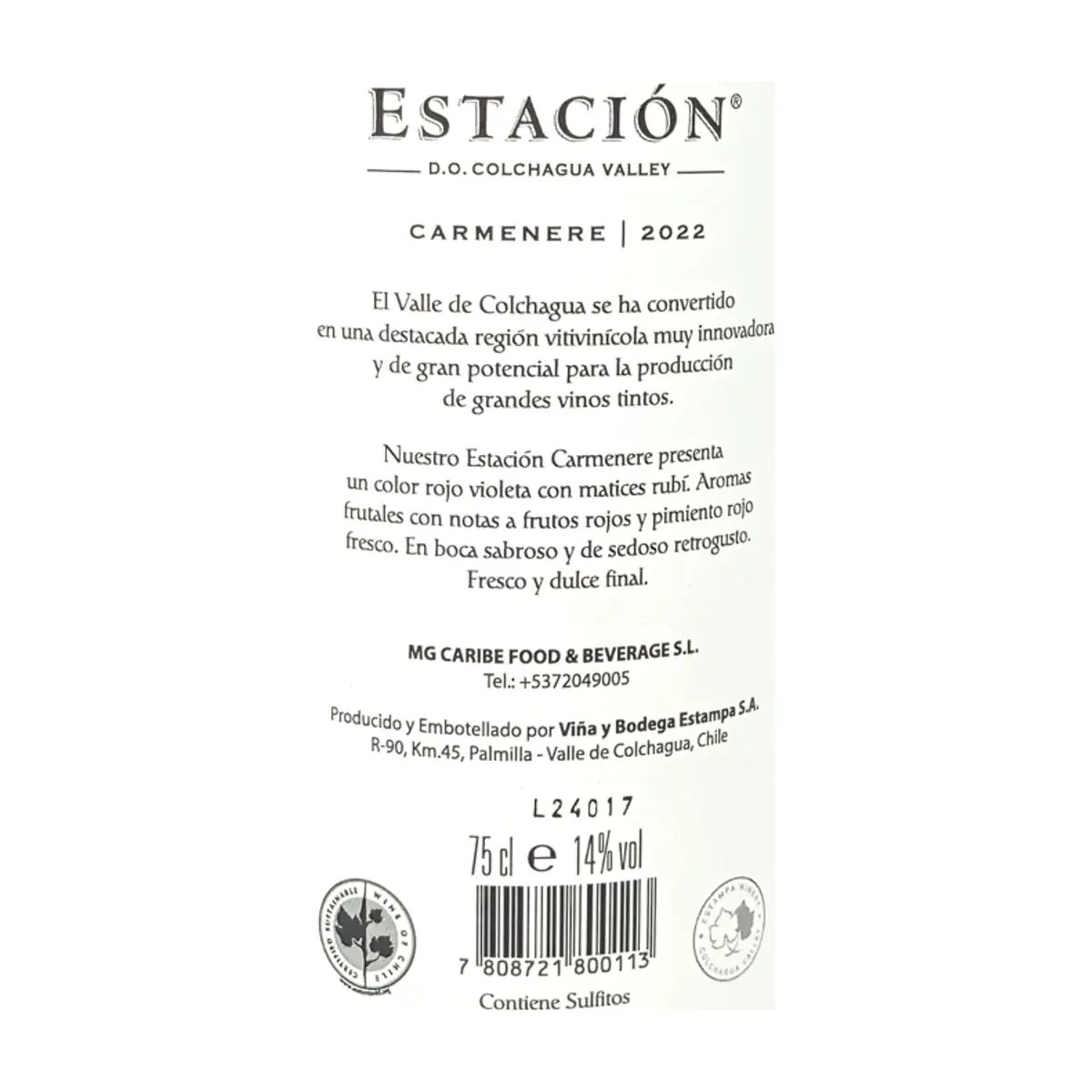 Vino tinto Carmenere Estación (750 ml) - Thumbnail 7