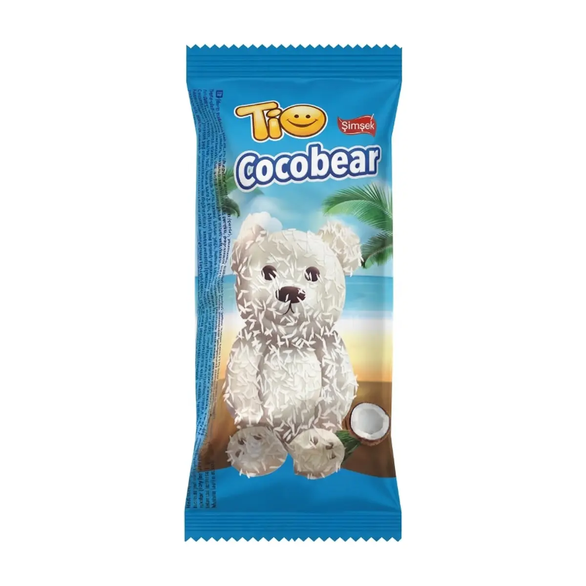 Pastel de chocolate con forma de oso cubierto de chocolate blanco y coco Tío Cocobear Simsek (40 g / 1.41 oz)