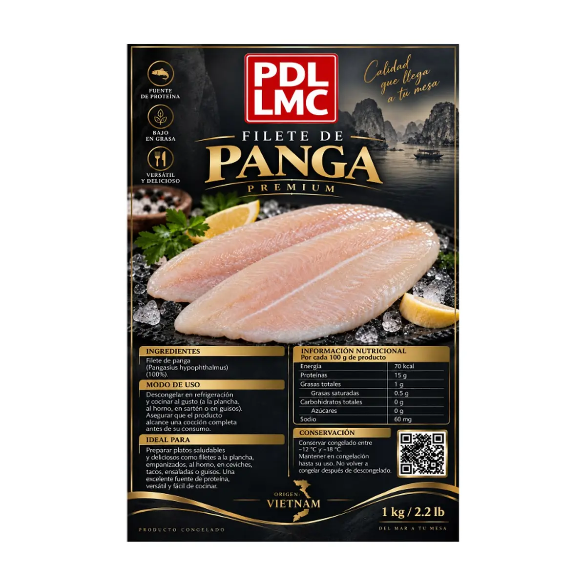 Filete de pescado panga premium PDL LMC (1 kg / 2.2 lb) - Thumbnail 4