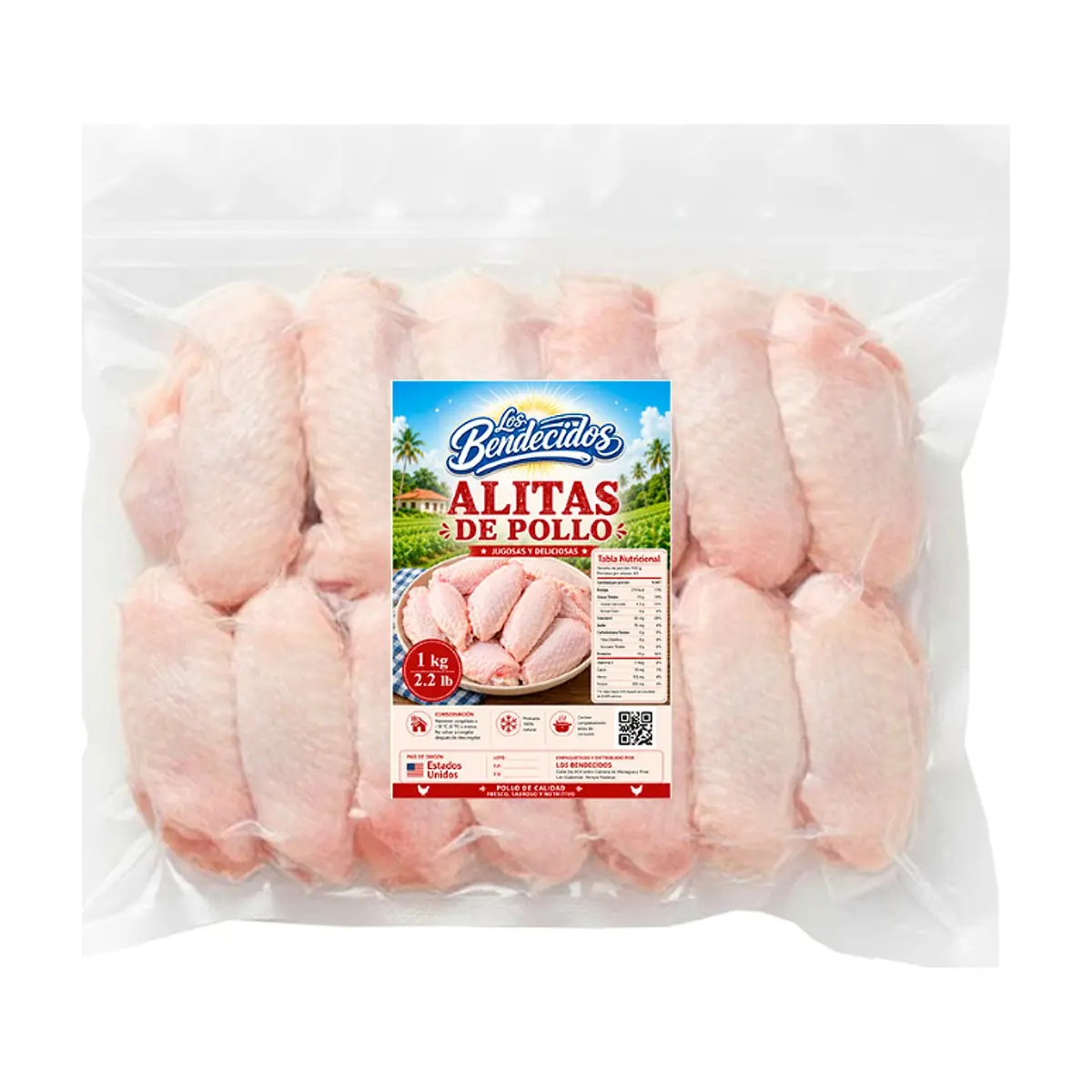 Alitas de pollo Los Bendecidos (1 kg / 2.2 lb)