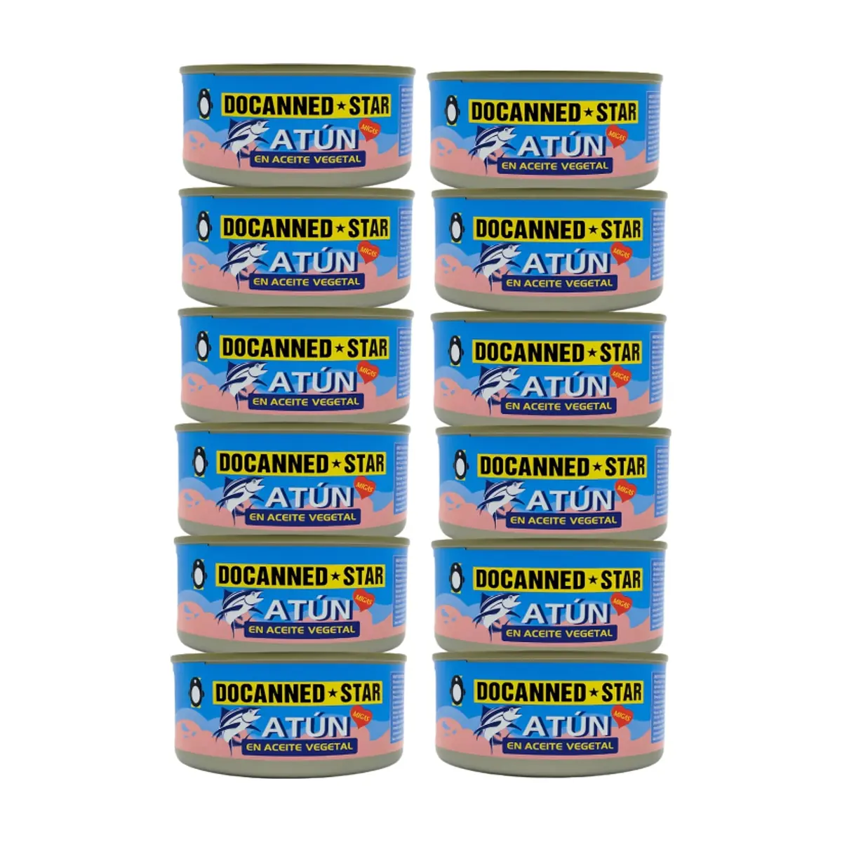 Atún en aceite vegetal Docanned Star (12 x 140 g / 4.9 oz) - Miniatura 1