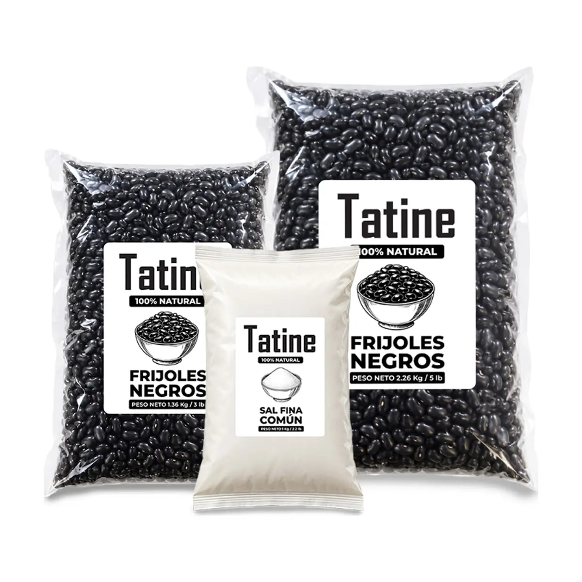 Combo básico Tatine #2: Frijoles negros Tatine + Sal fina común Tatine