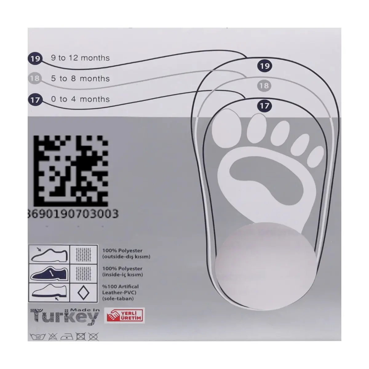 Par de calcetines de color blanco con sonajero de peluche para bebé Ayaydin Miroglio - Miniatura 7