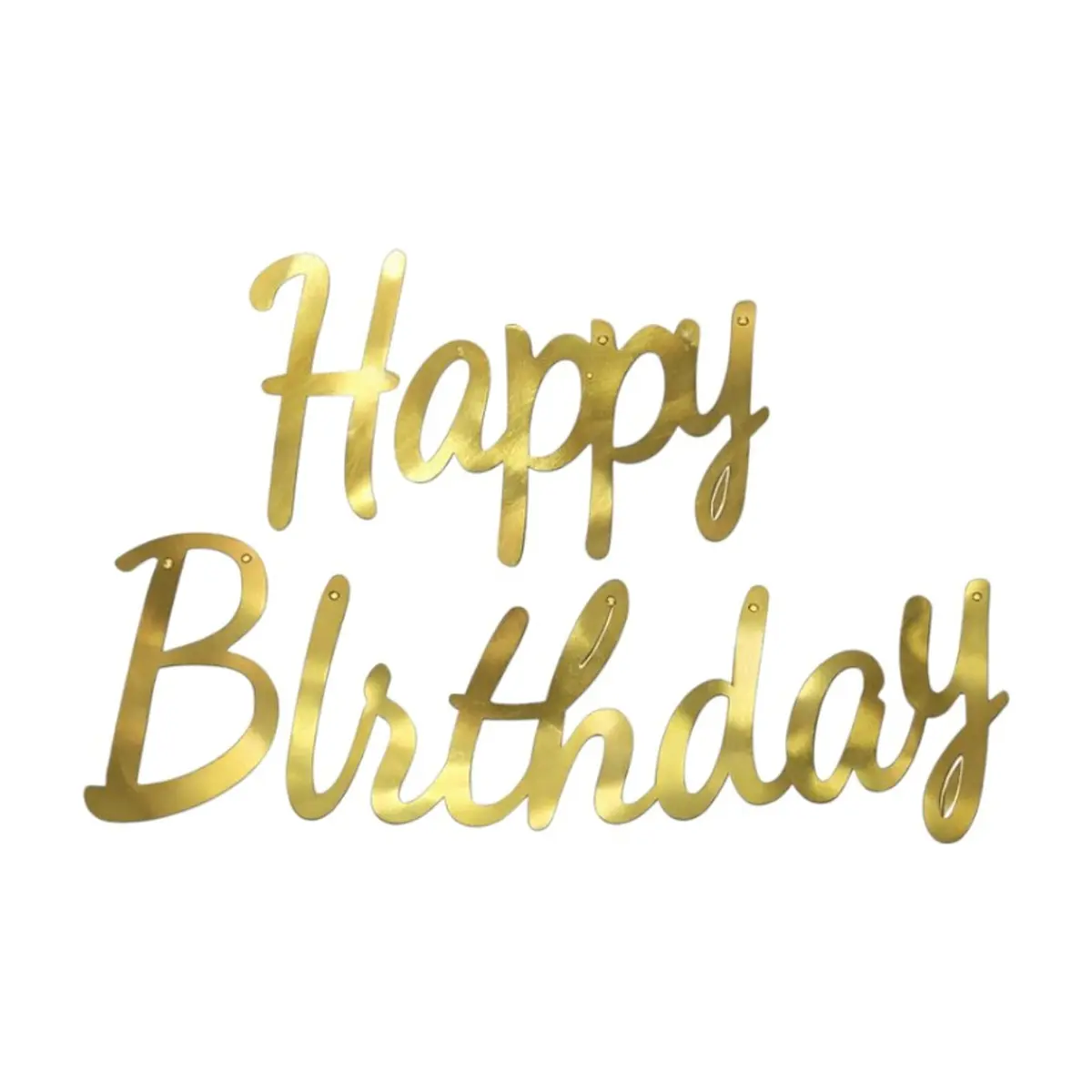 Cartel de Happy Birthday color dorado 7 pulgadas Party Flags