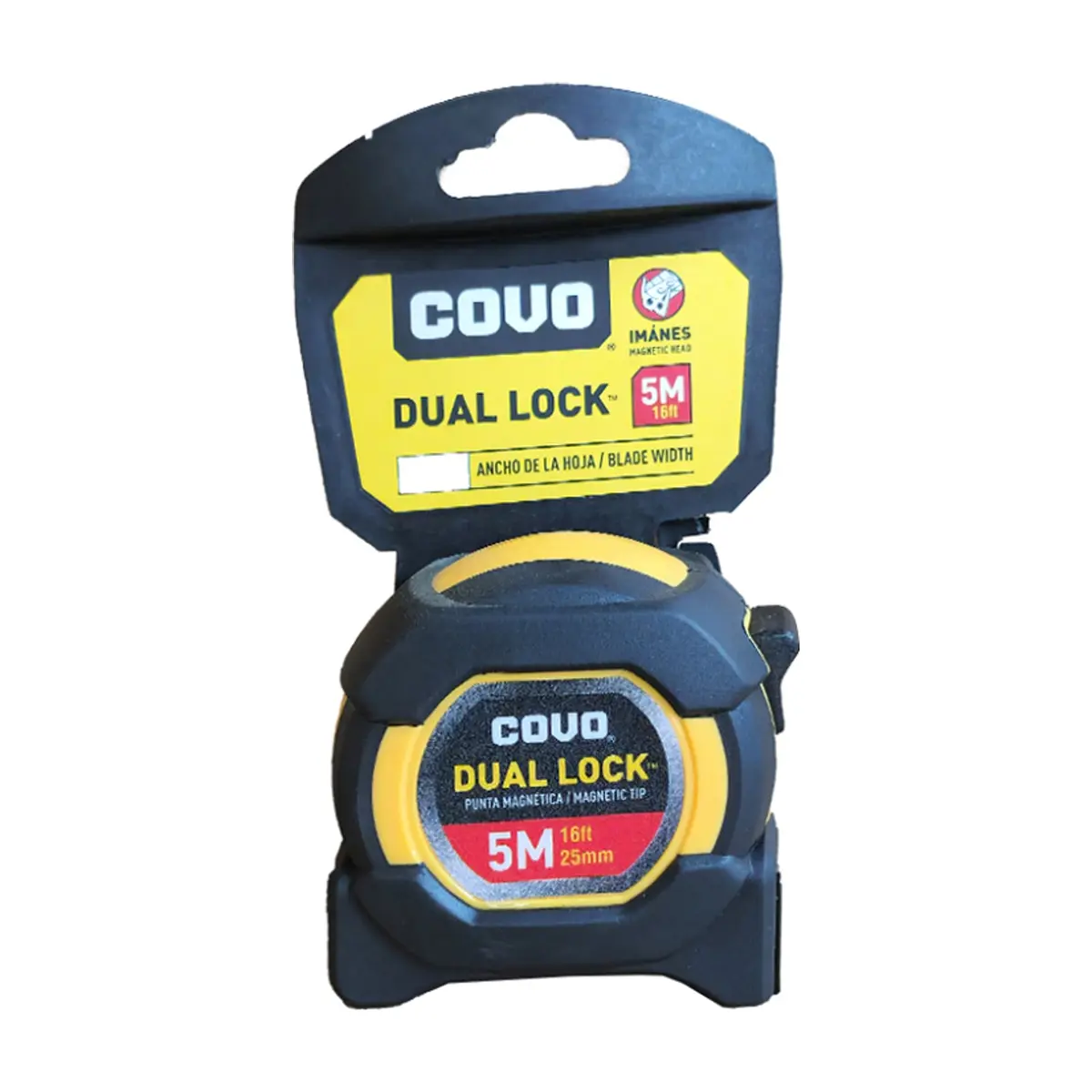 Cinta métrica de 5 metros con sistema dual Covo