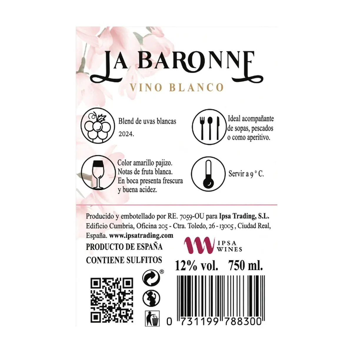 Vino blanco La Baronne (750 ml) 12% Vol - Thumbnail 3