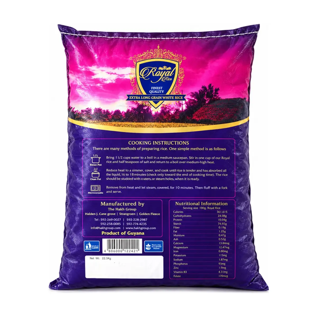 Arroz blanco de grano extra largo Royal (22.5 kg / 49.6 lb) - Miniatura 2