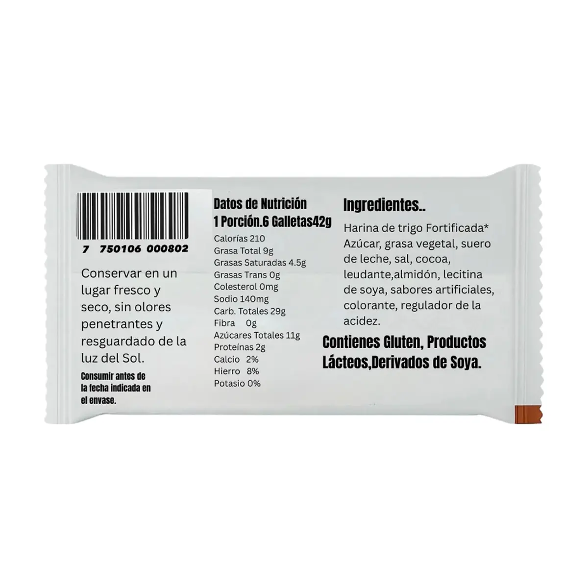 Galletas sabor vainilla con cremas sabor chocolate y vainilla Doble Deleite GN (42 g / 1.48 oz) - Miniatura 4