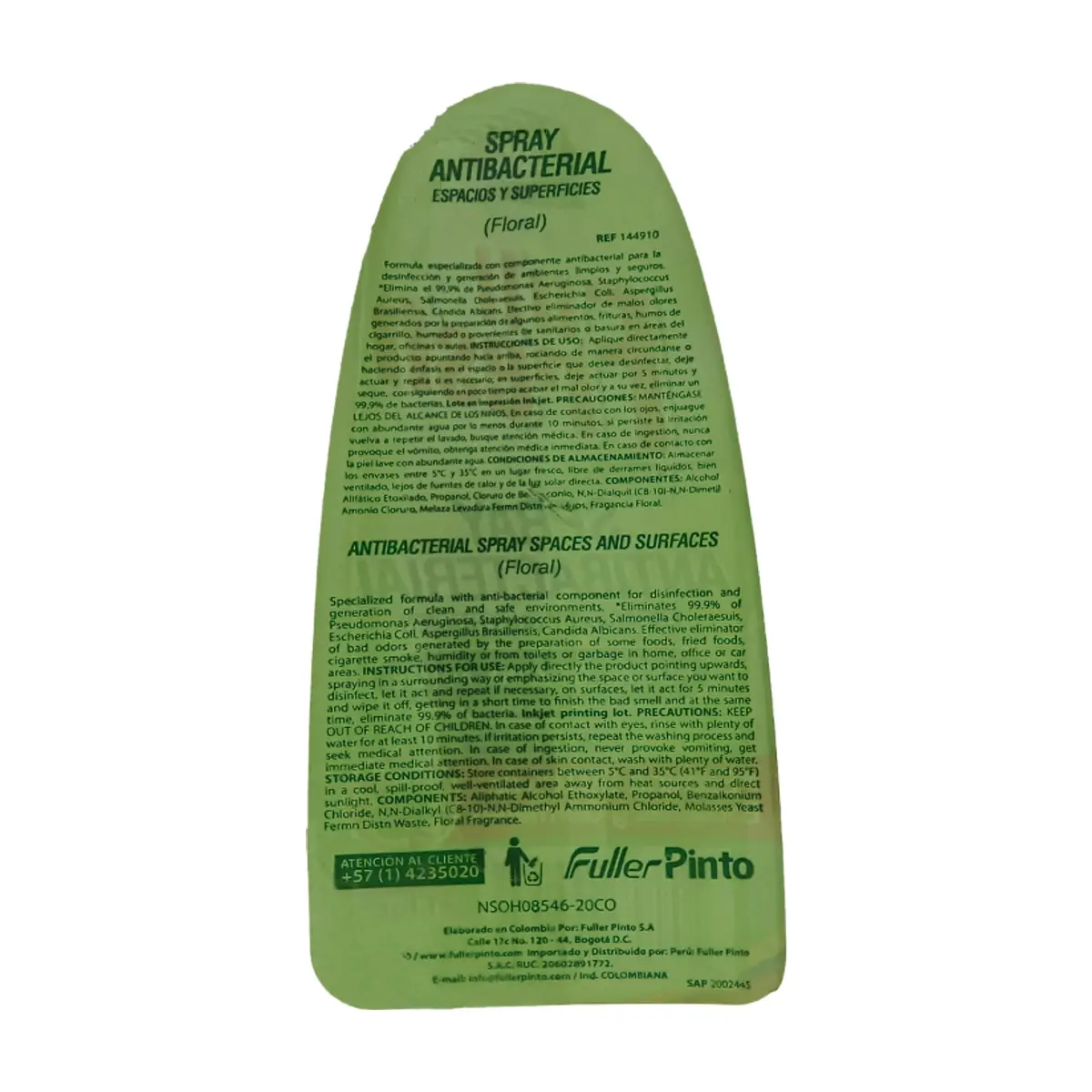 Spray antibacterial para espacios y superficies aroma floral Full Fresh (500 ml / 16.9 floz) - Thumbnail 3