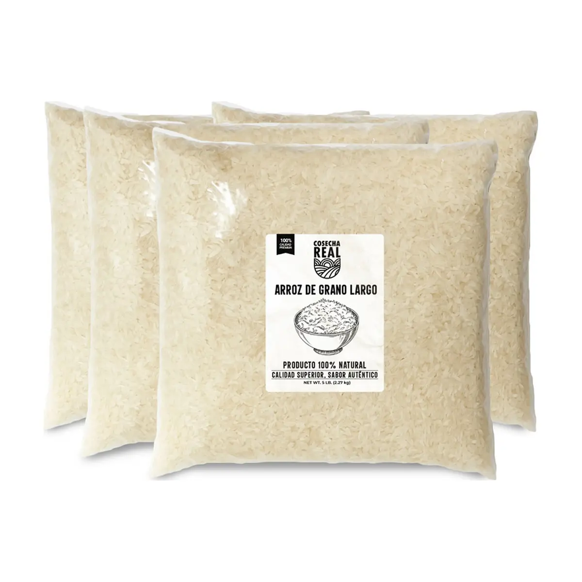 Arroz de grano largo Cosecha Real (4 x 2.27 kg / 5 lb)