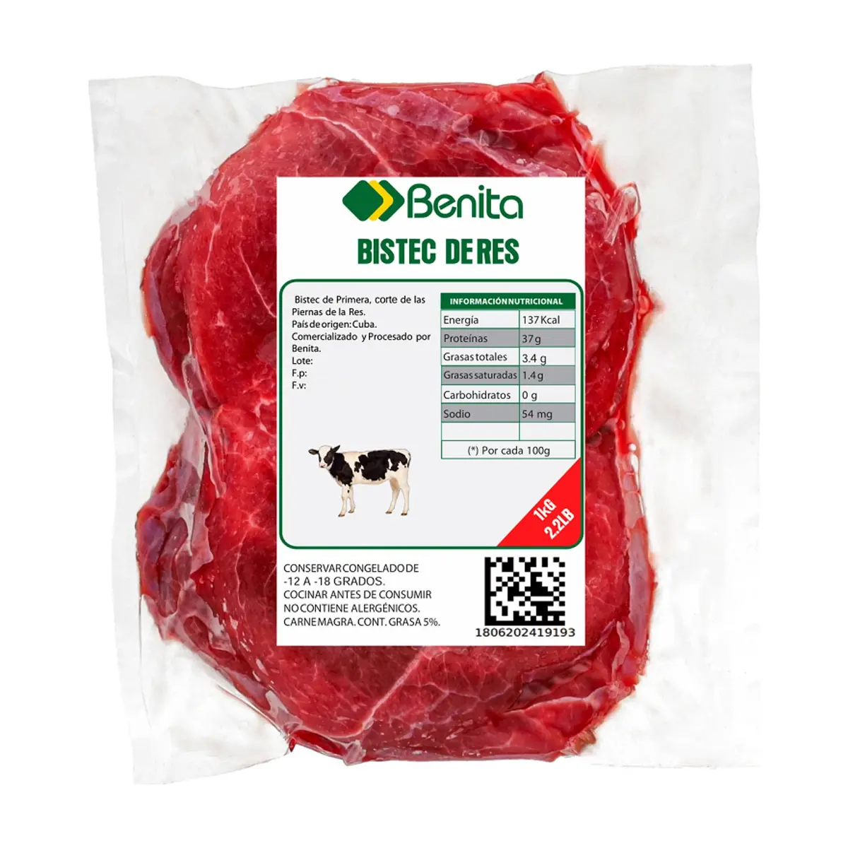 Bistec de res Benita (1 kg / 2.2 lb) - Miniatura 3