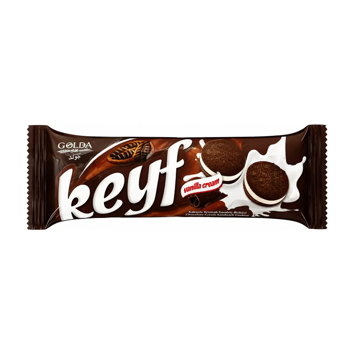 Galleta sándwich de chocolate con crema de vainilla Keyf Golda (8 X 50 g / 1.76 oz) - Thumbnail 2