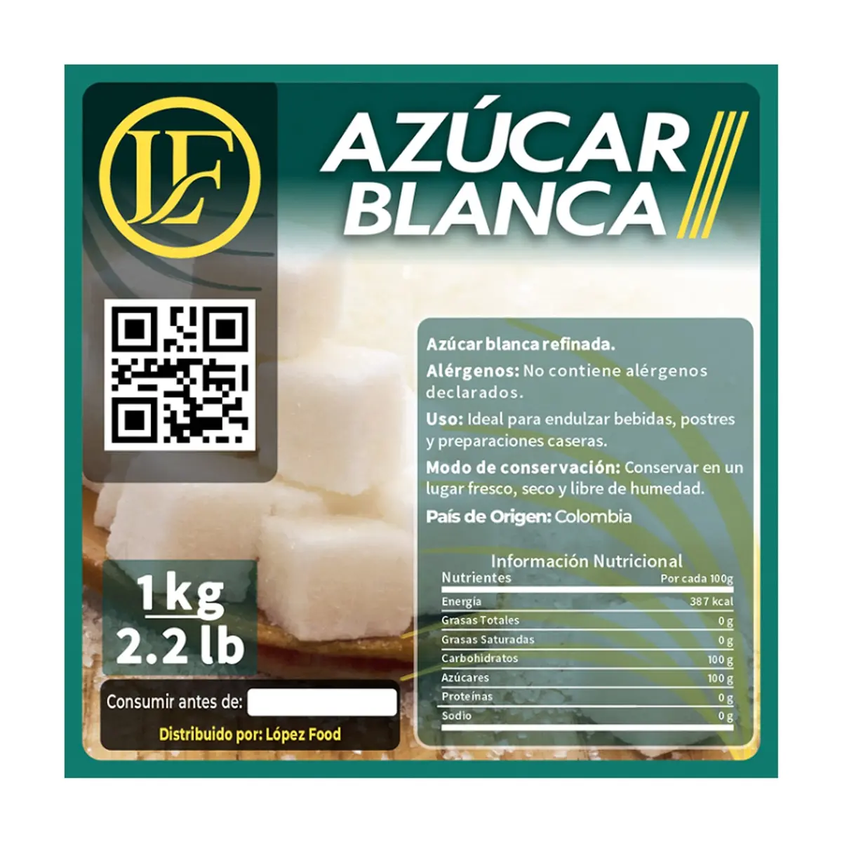 Azúcar blanca LF (1 kg / 2.2 lb) - Thumbnail 2