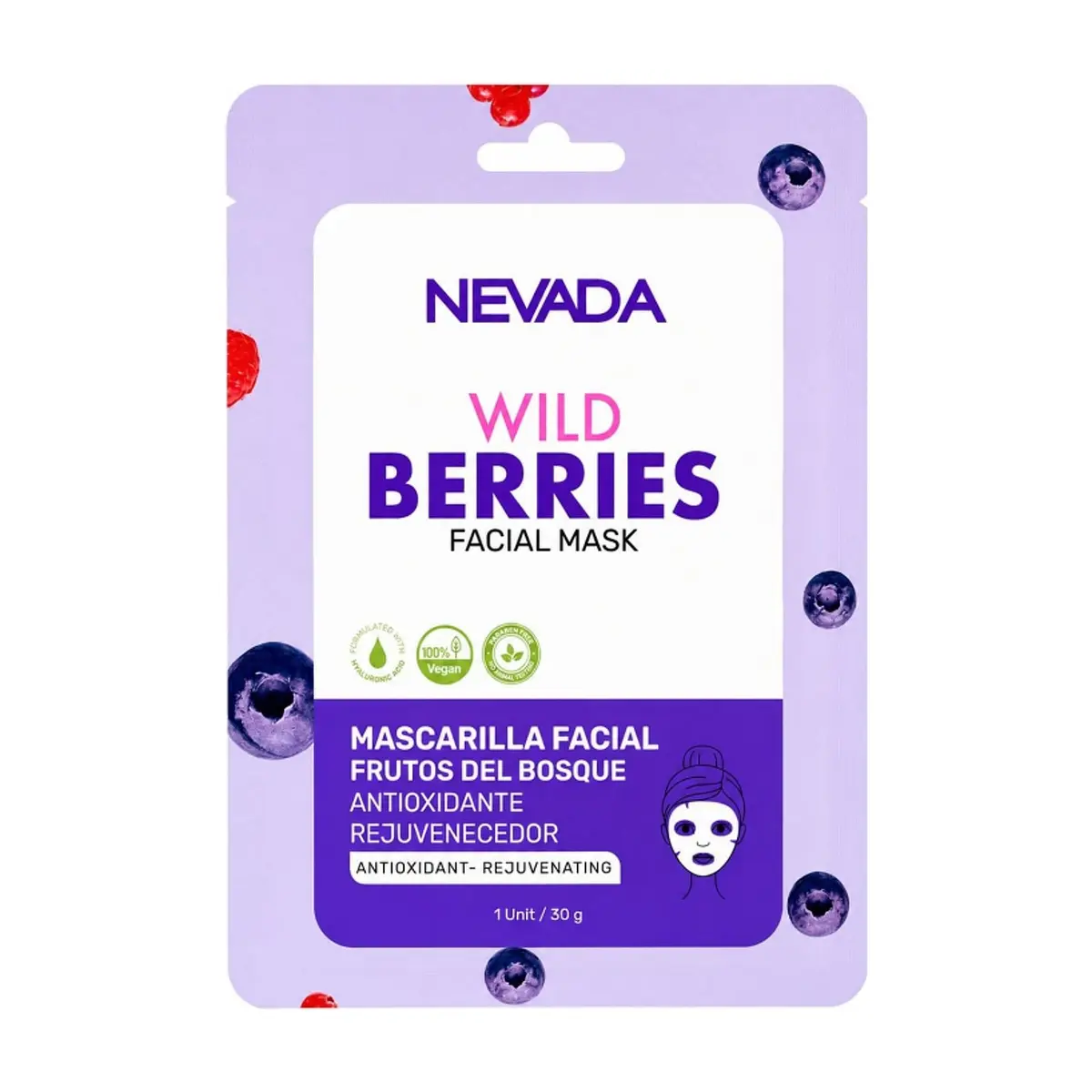 Mascarilla facial frutos del bosque antioxidante rejuvenecedor Bayas Silvestres Nevada (30 g / 1.05 oz)