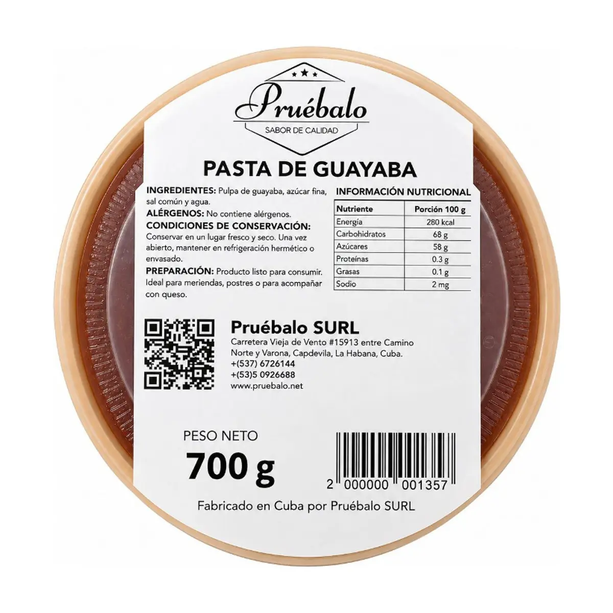 Pasta de guayaba Pruébalo (700 g / 1.54 lb) - Thumbnail 2