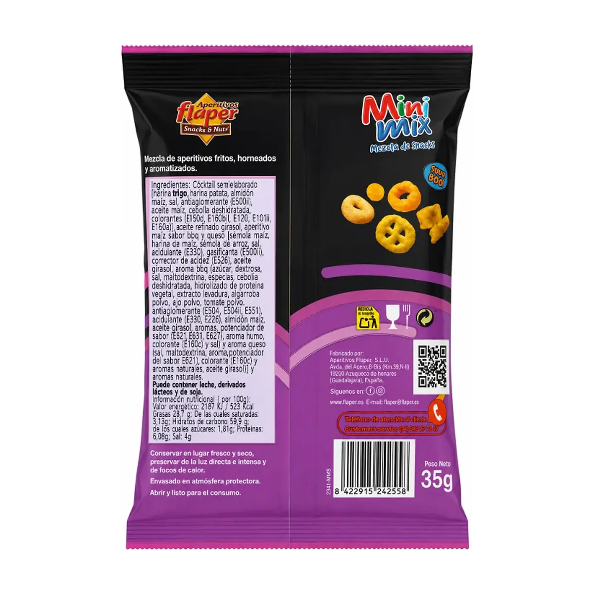 Mezcla de aperitivos fritos, horneados y aromatizados sabor BBQ dulce Flaper Mini Mix (35 g / 1.23 oz) - Thumbnail 3
