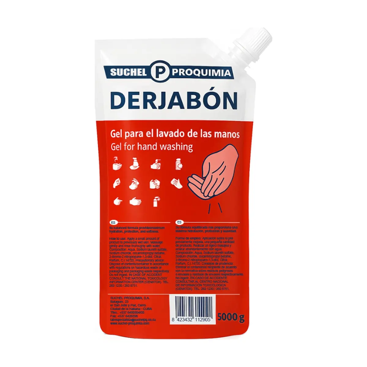 Gel para el lavado de manos Derjabón Suchel Proquimia (5 kg / 11.02 lb)