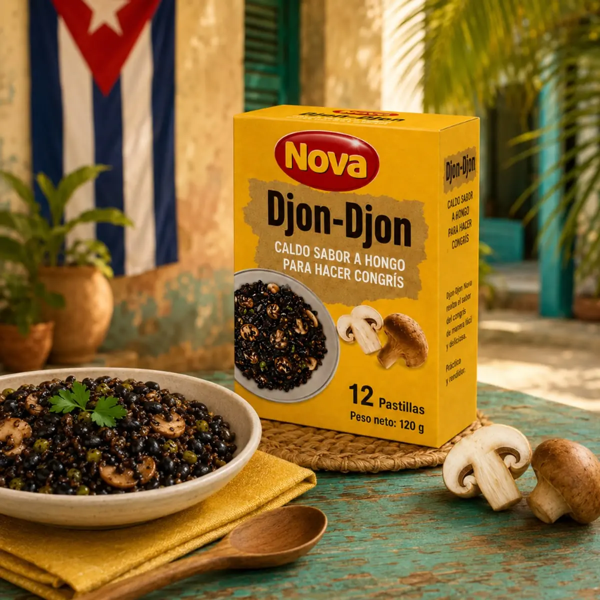 Caldo sabor a hongo para congrís Djon-Djon Nova (3 x 120 g) - Thumbnail 2