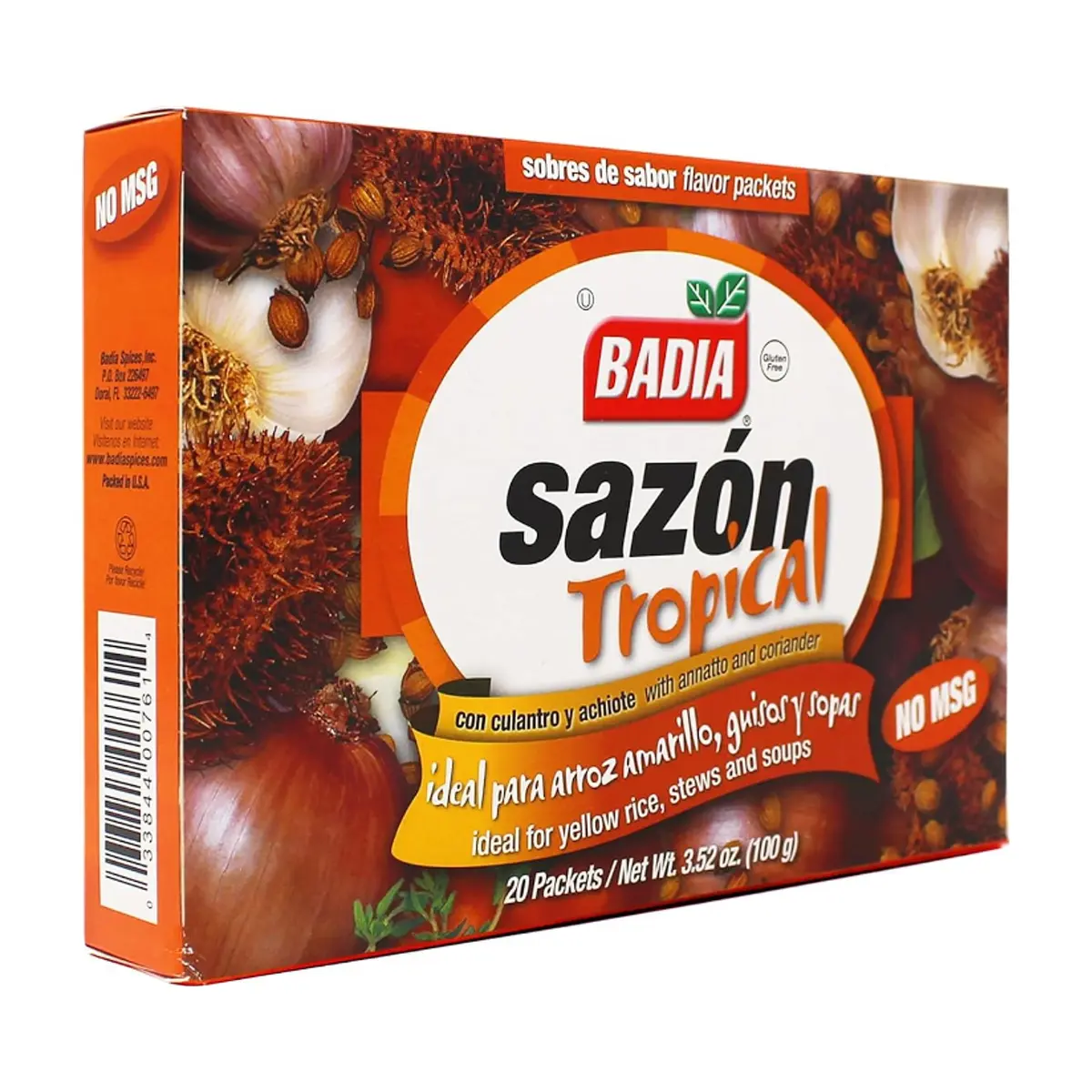 Sazón tropical con culantro y achiote Badia (20 x 5 g / 3.52 oz) - Imagen 1