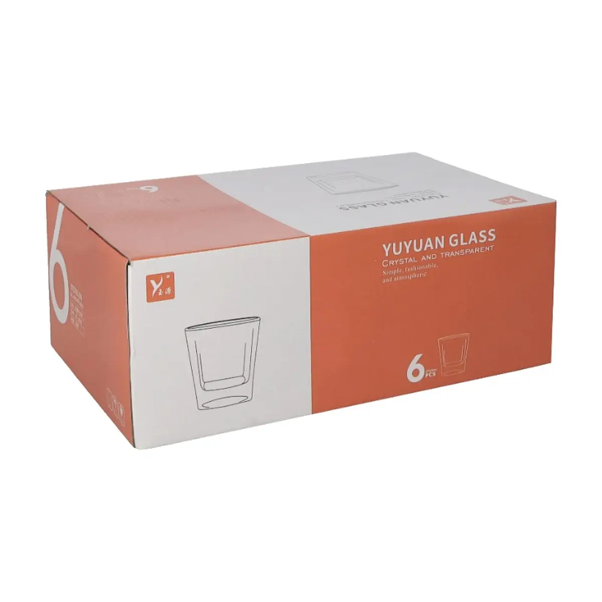Juego de vasos de cristal Yuyuan (6 U)