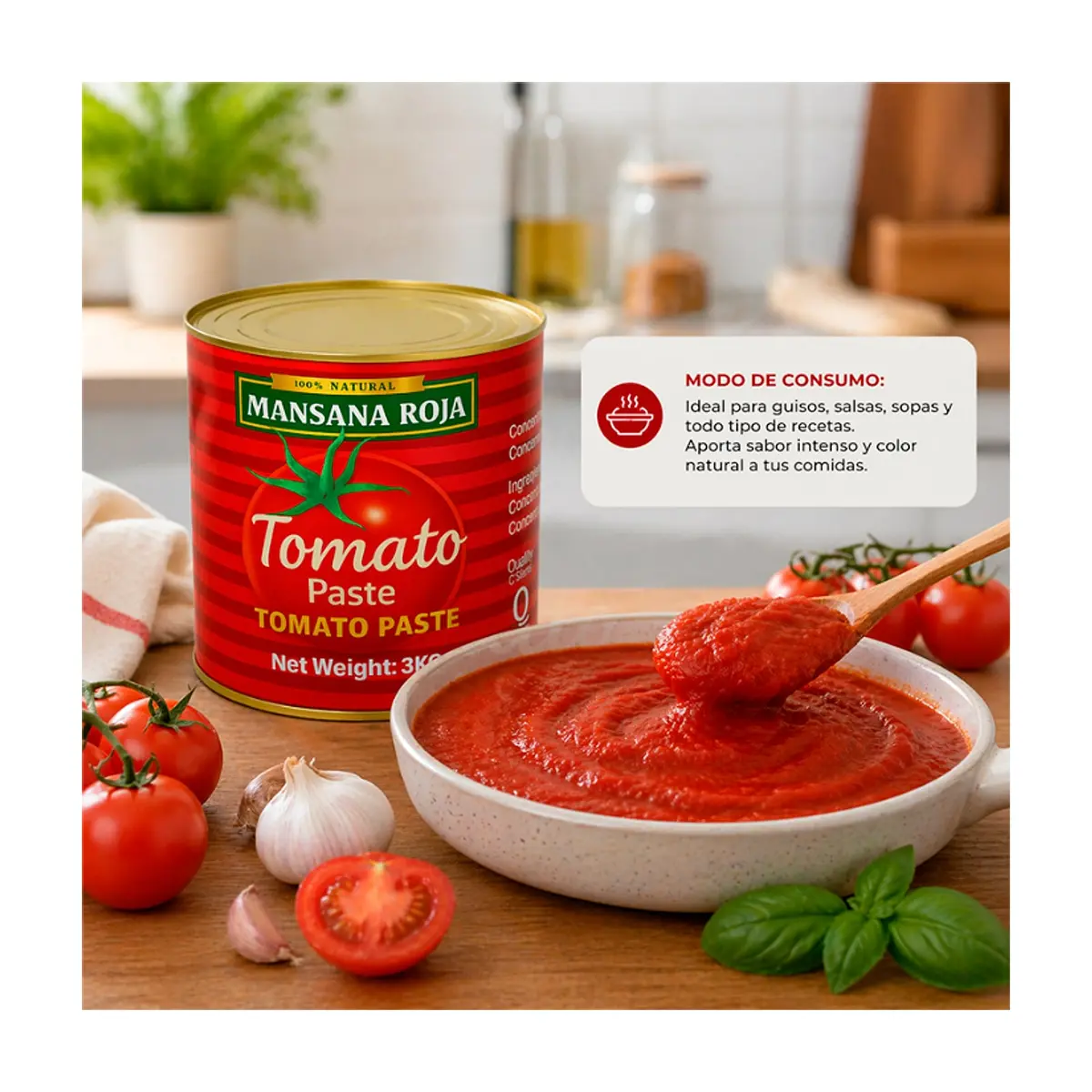 Pasta de tomate Mansana Roja (3 kg / 6.6 lb) - Miniatura 4
