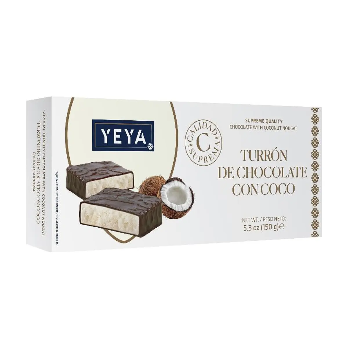 Turrón de chocolate con coco Calidad suprema YEYA (150 g / 5.3 oz) - Thumbnail 2