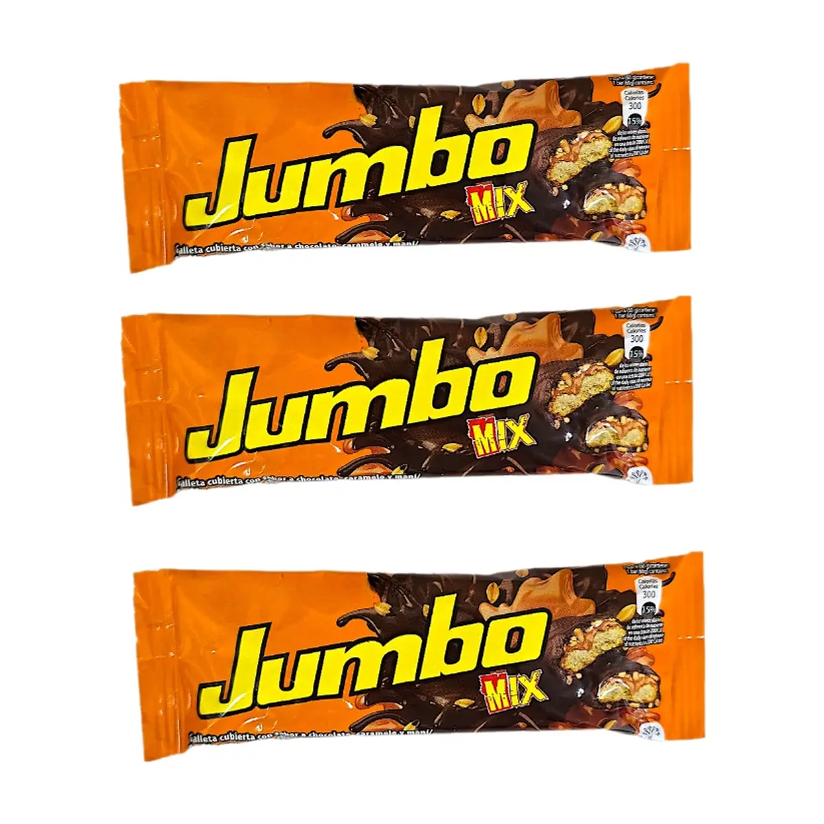 Combo de galleta cubierta sabor a chocolate con caramelo y maní (3 x 60 g)