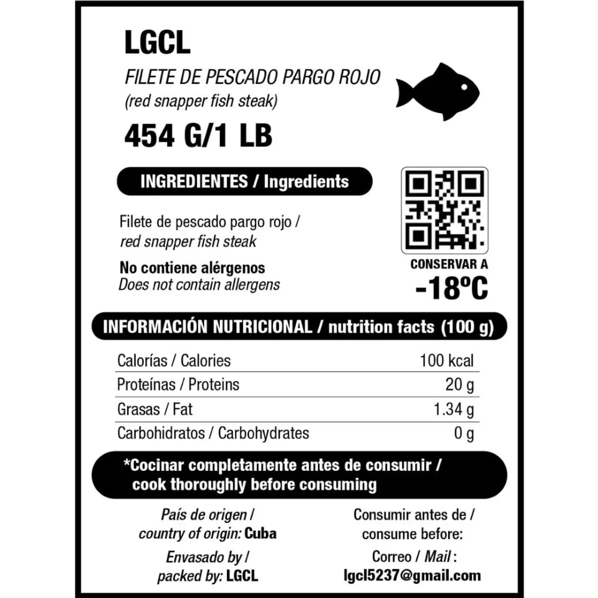 Filete de pescado pargo rojo LGCL (454 g / 1 lb) - Thumbnail 3