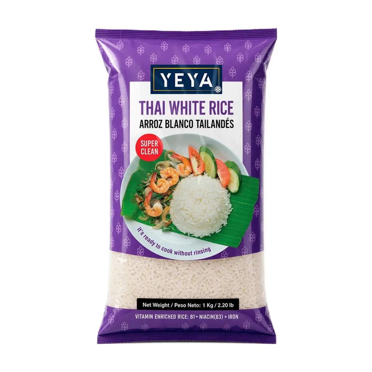Arroz blanco de grano largo tailandés YEYA (1 kg / 2.2 lb)