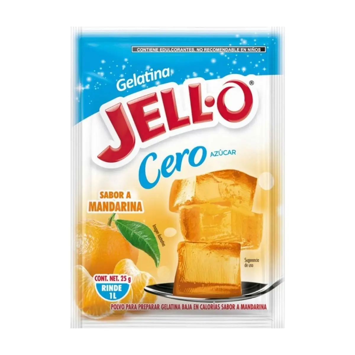 Gelatina sabor mandarina cero azúcar Jell-O (25 g)