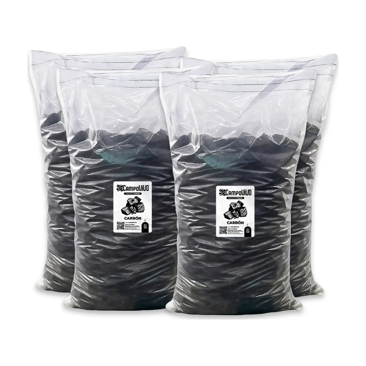 Carbón vegetal Campo Vivo (4 x 10 kg / 22 lb) - Imagen 1