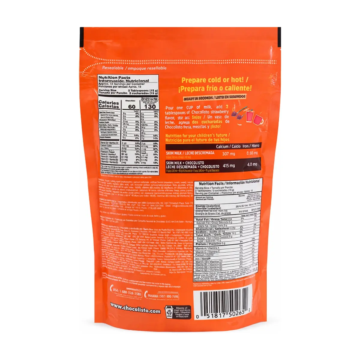 Mezcla para preparar bebida con sabor a fresa Choco Listo (200 g / 7.05 oz) - Miniatura 2