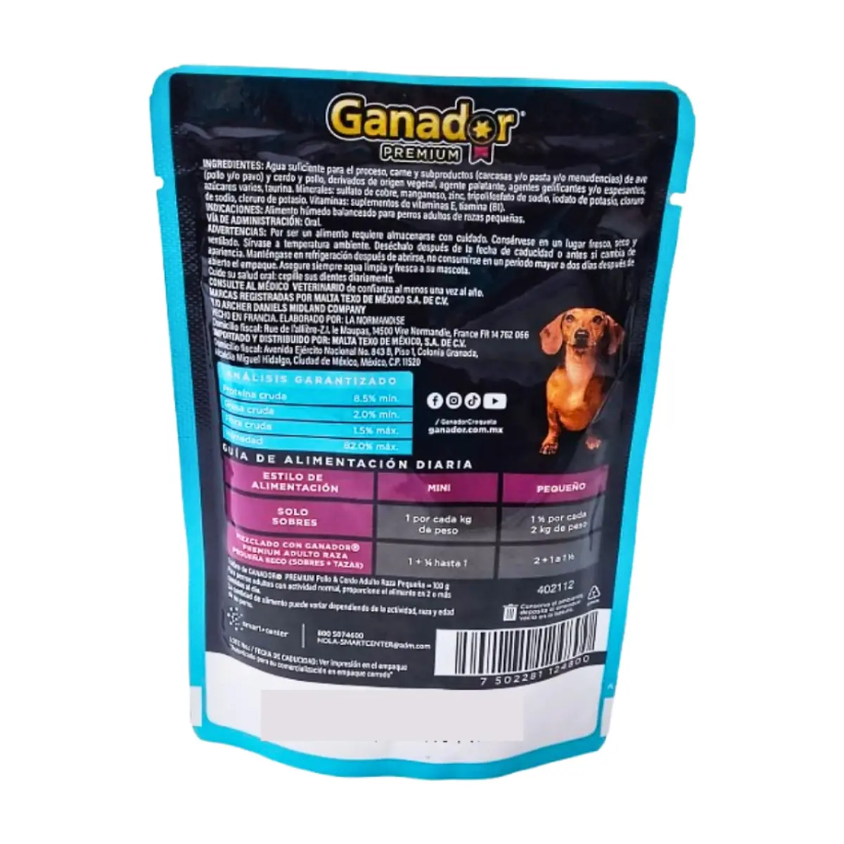 Alimento húmedo para perro adulto raza pequeña trozos de carne en salsa pollo y cerdo Ganador Premium (100 g / 3.5 oz) - Thumbnail 3