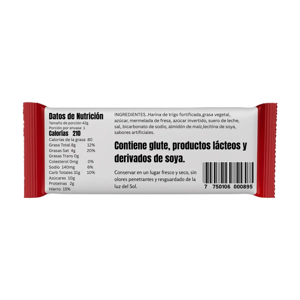 Galletas sabor vainilla con mermelada de fresa y crema sabor vainilla Doble Deleite GN (42 g / 1.48 oz) - Miniatura 4