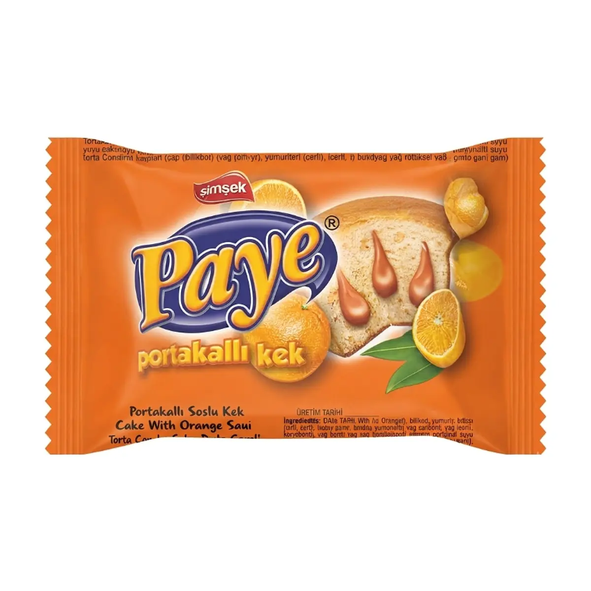 Pastelito de vainilla relleno con crema de naranja Paye Simsek (25 g)