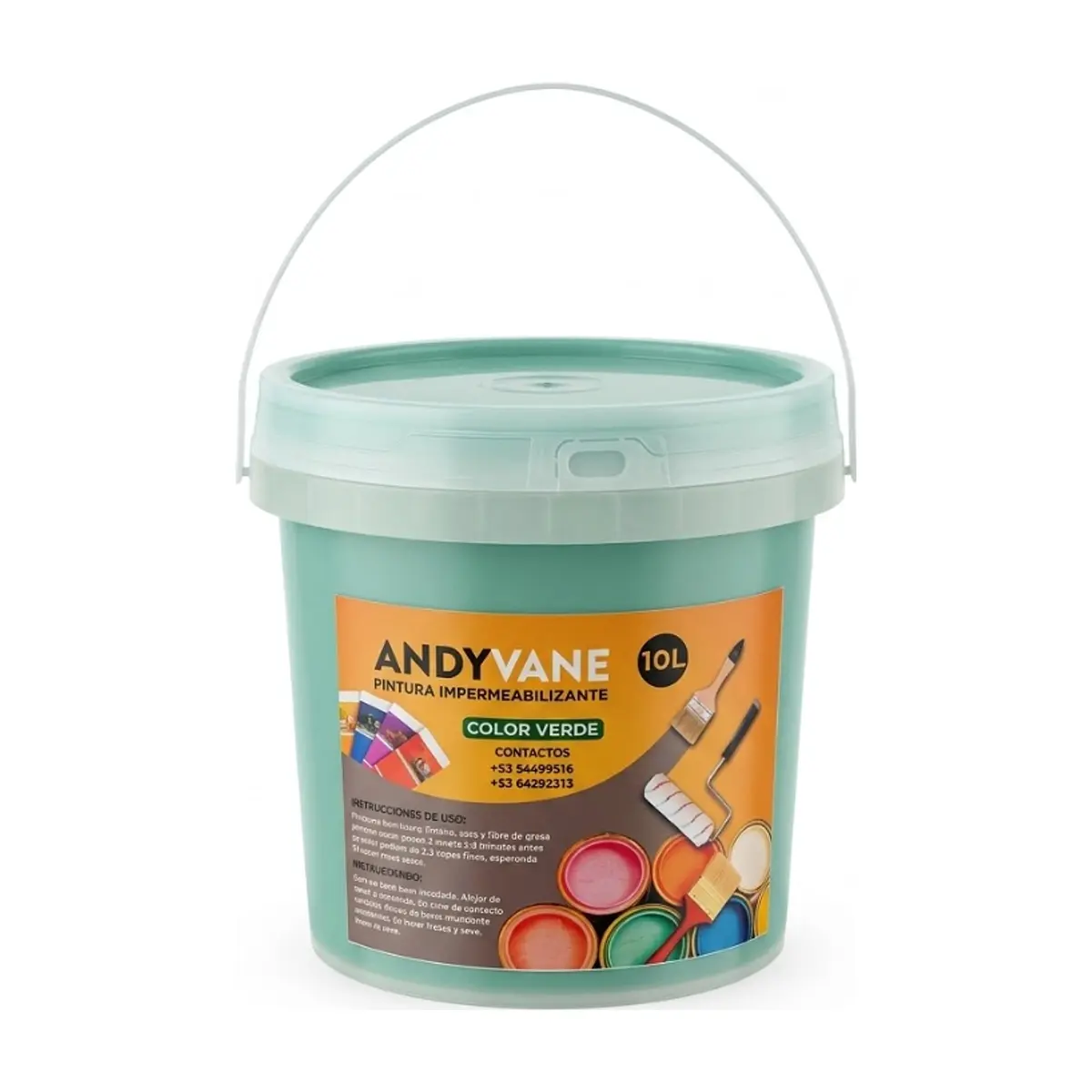 Pintura impermeabilizante color verde Andyvane (10 L)