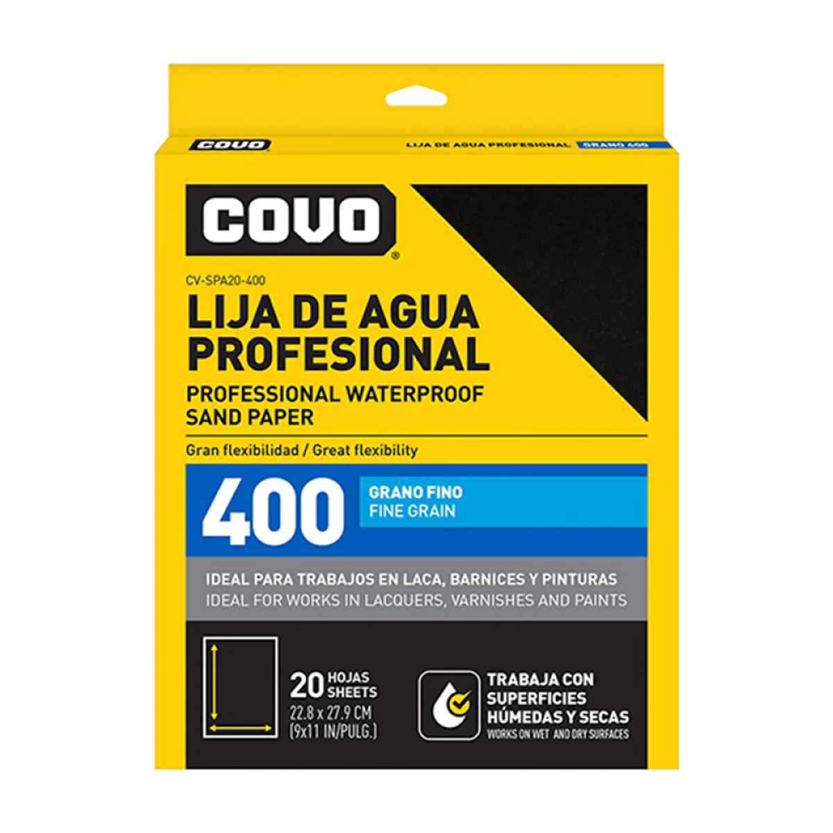 Set de 20 lijas de agua profesional grano fino 400 Covo - Thumbnail 3
