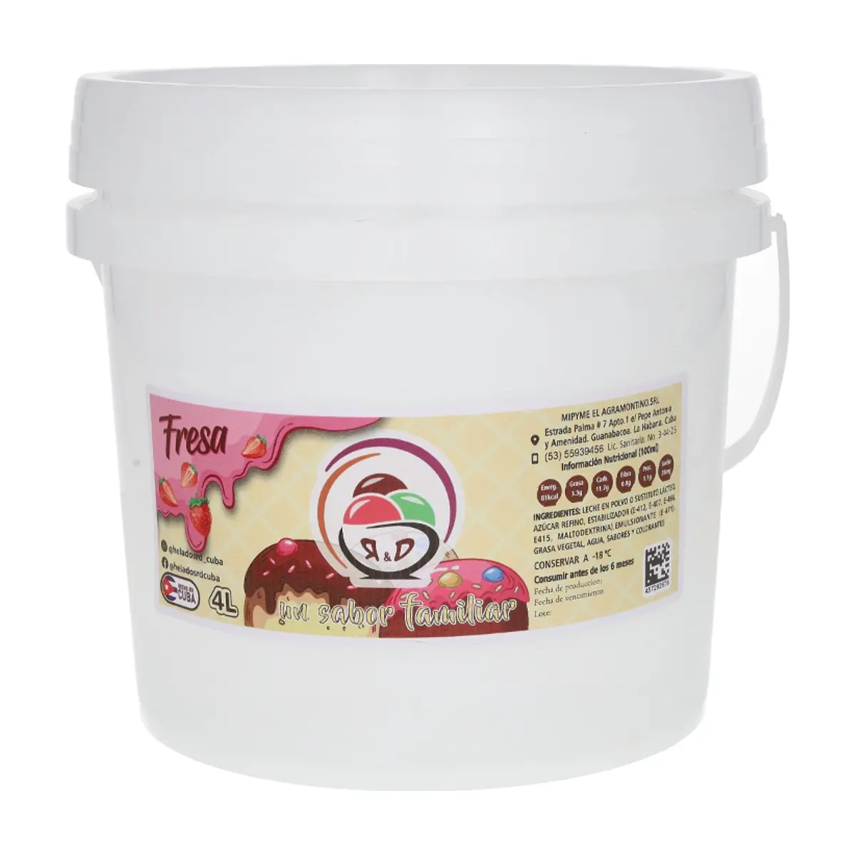 Helado sabor fresa R&D (4 L) - Miniatura 1