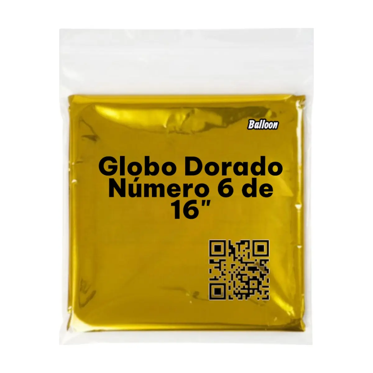 Globo dorado Número 6 16 pulgadas Balloon - Thumbnail 2
