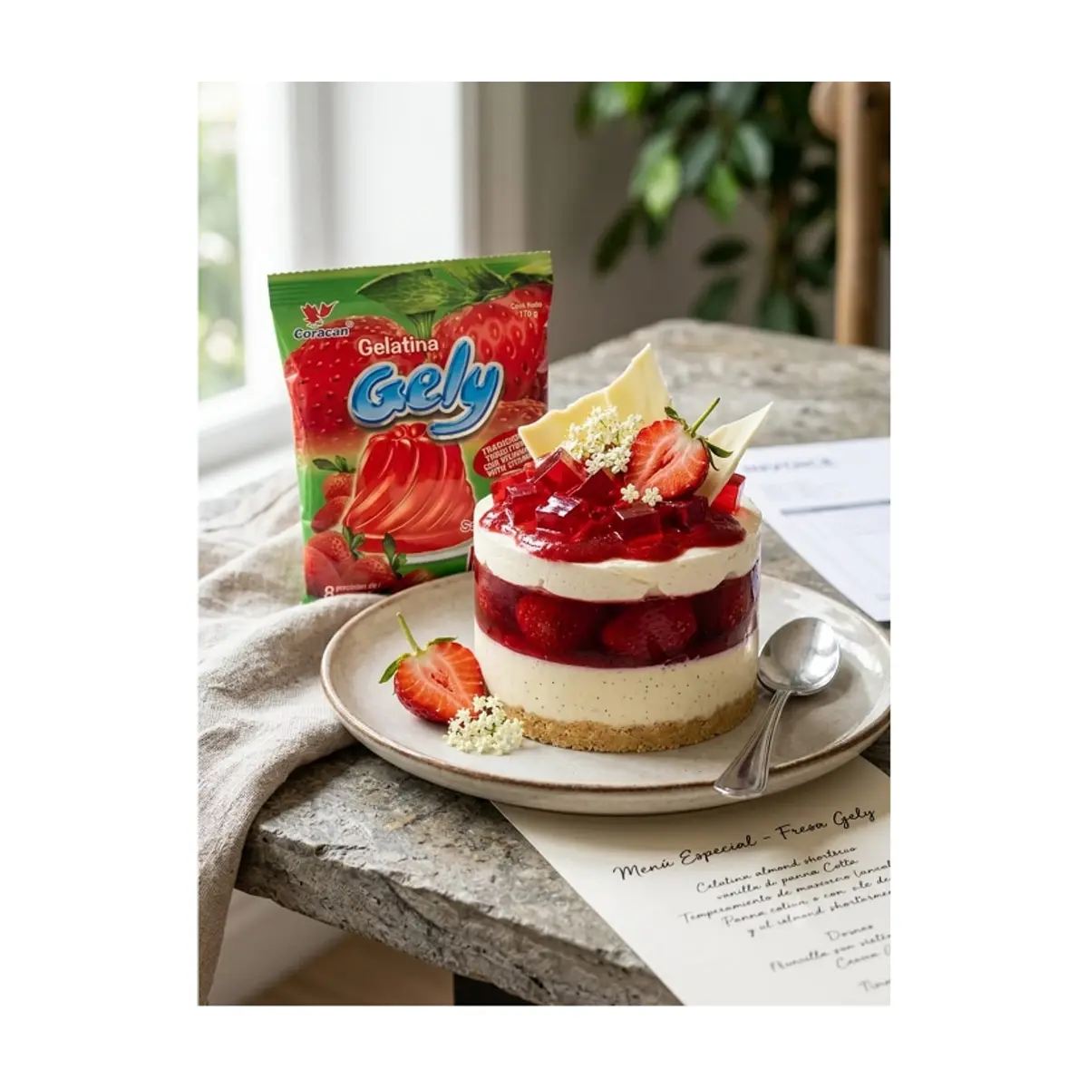 Gelatina sabor fresa Gely (170 g / 6 oz) - Miniatura 4