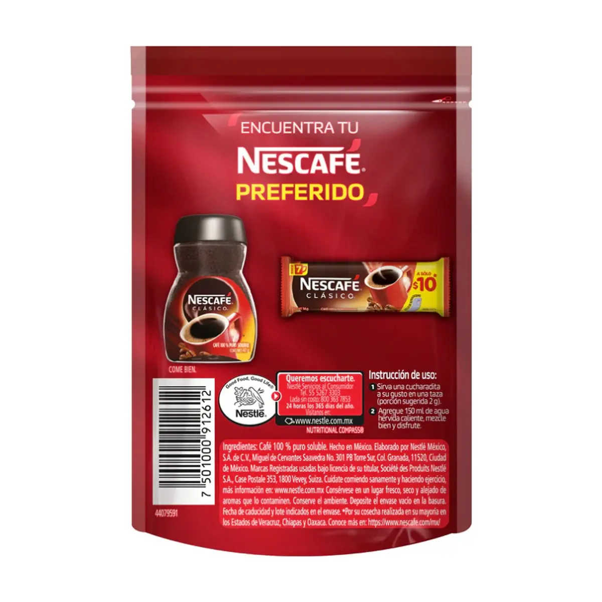 Café 100% puro soluble Nescafé (28 g) - Miniatura 2